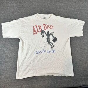 Savvy Air Dad Graphic T-Shirt It Must Be The Tie! White‎ Mens 2XL Funny Humor